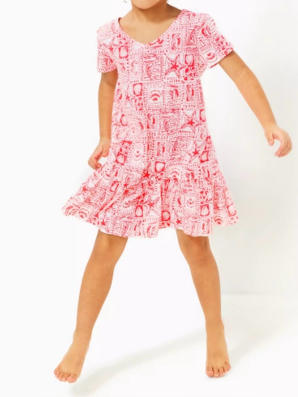Lilly Pulitzer Girls Mini Camilla Dress Mizer Red Seaside Harbour Sz XL (12-14)